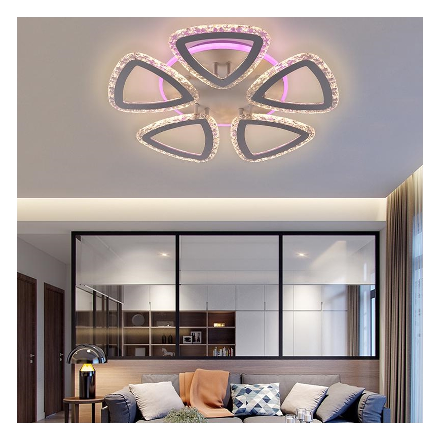 LED zatemnljiv površinsko montiran lestenec LED/70W/230V 3000-6500K + daljinski upravljalnik
