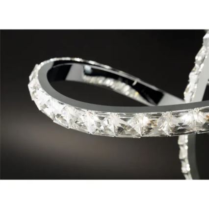 LED zatemljiv pritrjen stropni lestenec ABRO LED/26W/230V, sijajni krom