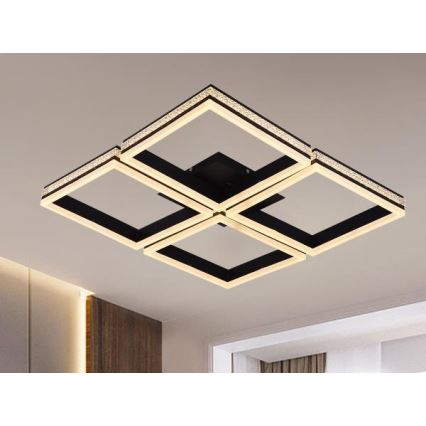 LED zatemljiv pritrjen stropni lestenec LED/215W/230V 3000-6500K + daljinski upravljalnik
