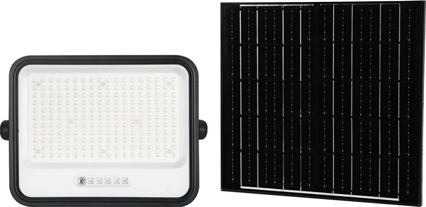 LED zatemljiv solarni reflektor LED/400W/3,2V 2000-8000K IP65 20000 mAh črna + daljinski upravljalnik