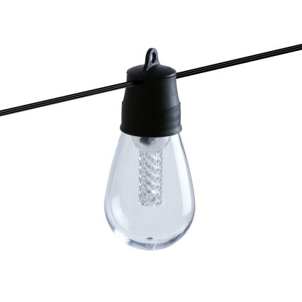 Zatemnitvena LED solarna veriga 25xLED/1,5W/3,7/5V 2700-10000K 2200 mAh 15 m IP65 črna + daljinski upravljalnik