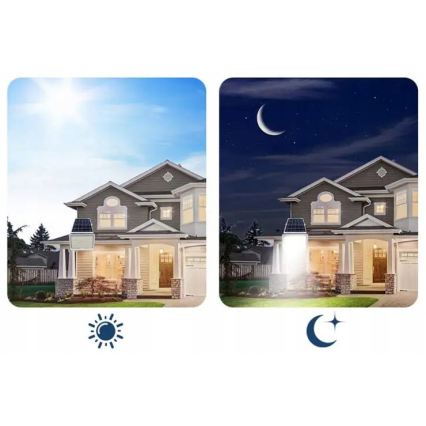 Zatemnjevalni LED sončni reflektor LED/100 W/3,2 V 5000 K 10500 mAh IP65 črn + daljinski upravljalnik