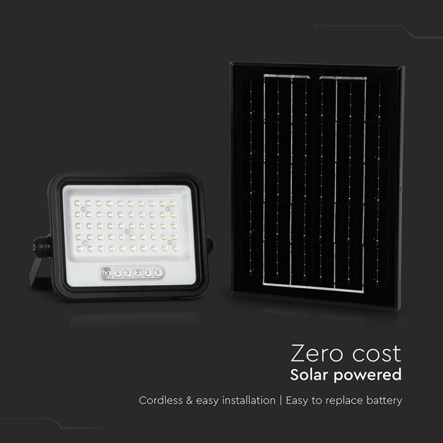 Zatemljiv LED solarni reflektor LED/100W/3,2V 2000-8000K IP65 5000 mAh črna + daljinski upravljalnik
