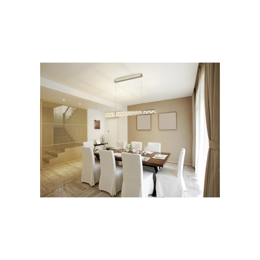 LED zatemljiv kristalni lestenec na tankem jeklenem kablu ENRIQUE LED/20W//230V 3000-6000K + daljinski upravljalnik