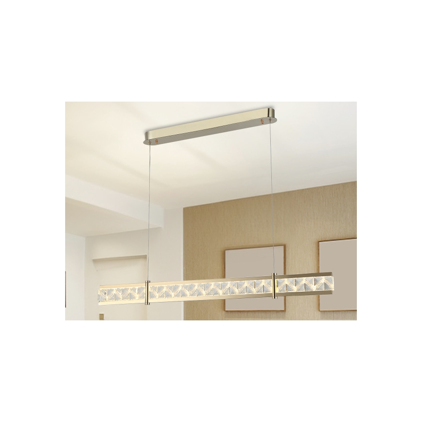 LED zatemljiv kristalni lestenec na tankem jeklenem kablu ENRIQUE LED/20W//230V 3000-6000K + daljinski upravljalnik