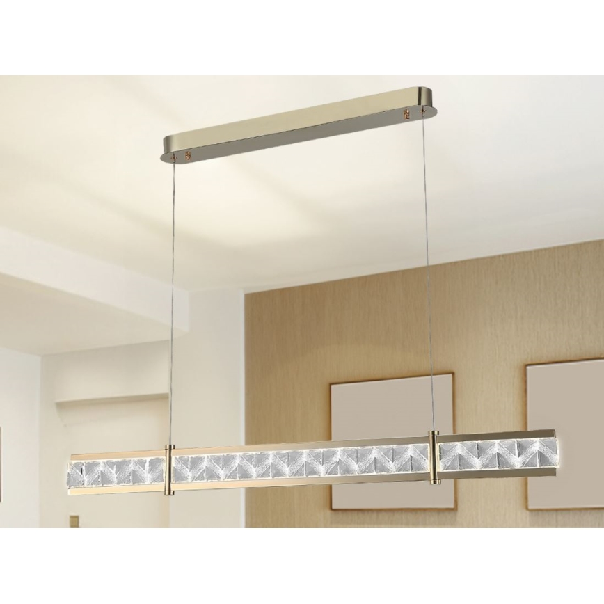 LED zatemljiv kristalni lestenec na tankem jeklenem kablu ENRIQUE LED/20W//230V 3000-6000K + daljinski upravljalnik