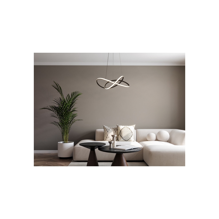 Zatemljiv LED lestenec na jekleni vrvici LED/85W/230V 3000-6500K premer 60 cm + daljinski upravljalnik