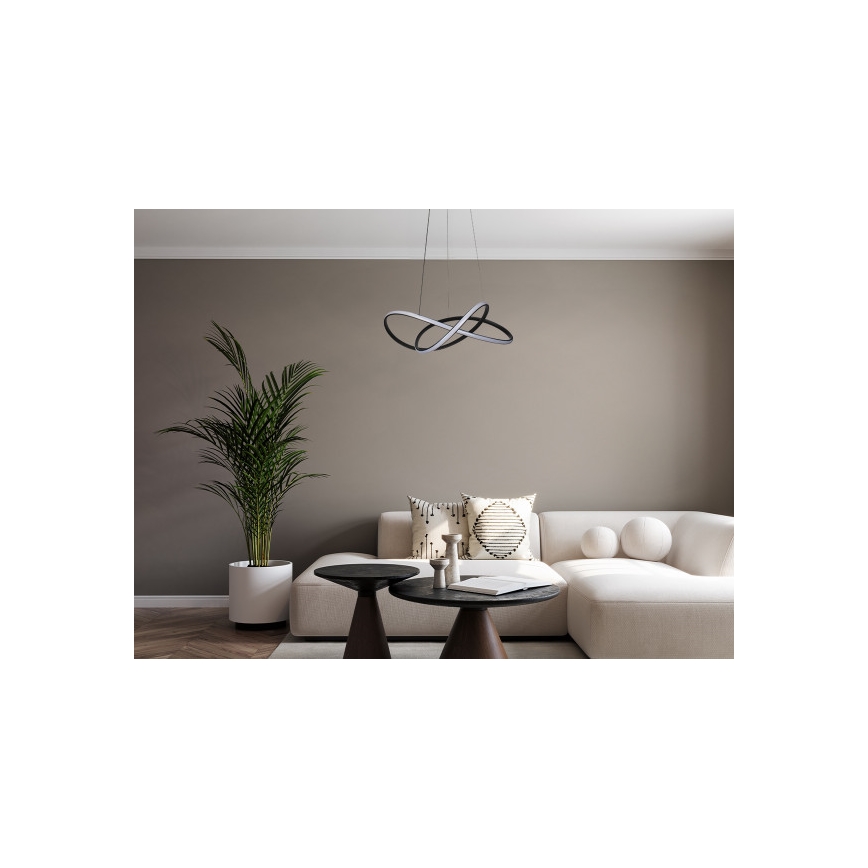 Zatemljiv LED lestenec na jekleni vrvici LED/85W/230V 3000-6500K premer 60 cm + daljinski upravljalnik