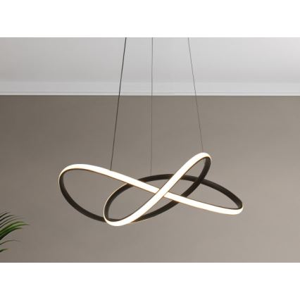 Zatemljiv LED lestenec na jekleni vrvici LED/85W/230V 3000-6500K premer 60 cm + daljinski upravljalnik