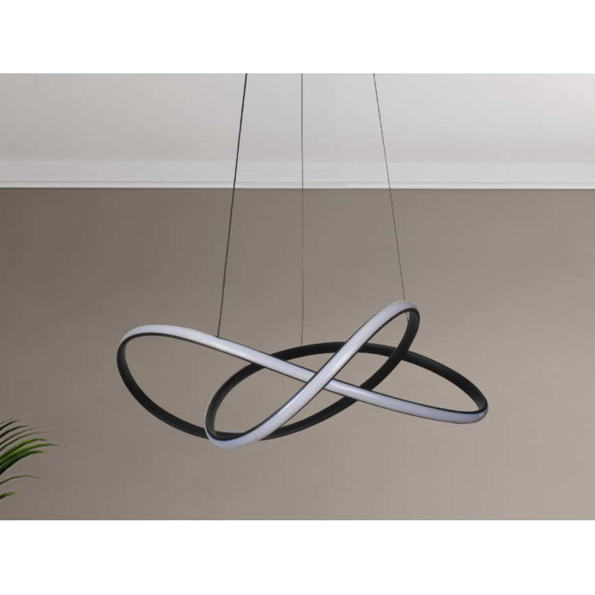 Zatemljiv LED lestenec na jekleni vrvici LED/85W/230V 3000-6500K premer 60 cm + daljinski upravljalnik