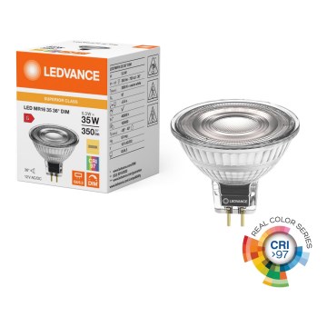 LED zatemljiva reflektorna žarnica MR16 GU5,3/5,3W/12V 3000K 36° CRI 97 - Ledvance