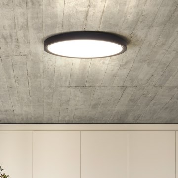 LED Zatemnilna stropna svetilka ESTELA LED/36W/230V premer 30 cm črna + daljinski upravljalnik