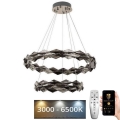 LED Zatemnitven kristal lestenec na vrvici LED/65W/230V 3000-6500K sijajni krom + Daljinski upravljalnik