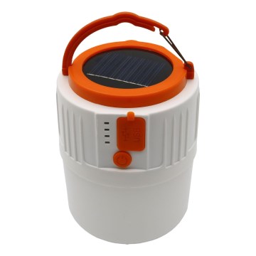 LED Zatemnitven polnilni solarna svetel s funkcijo power bank K1 LED/3W/3,7V 7000K IPX4 3200 mAh bela