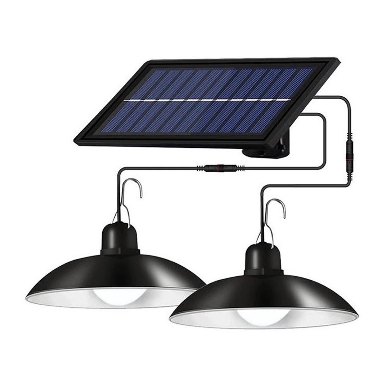 LED Zatemnitven solarni lestenec na vrvici 2xLED/1,8W/3,7V IP44 6500K 1200 mAh + Daljinski upravljalnik