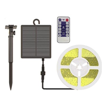 LED Zatemnitven solarni trak LED/1,2W/3,7V 4000K IP67 5m + Daljinski upravljalnik