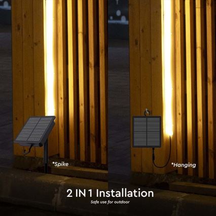 LED Zatemnitven solarni trak LED/1,2W/3,7V 4000K IP67 5m + Daljinski upravljalnik