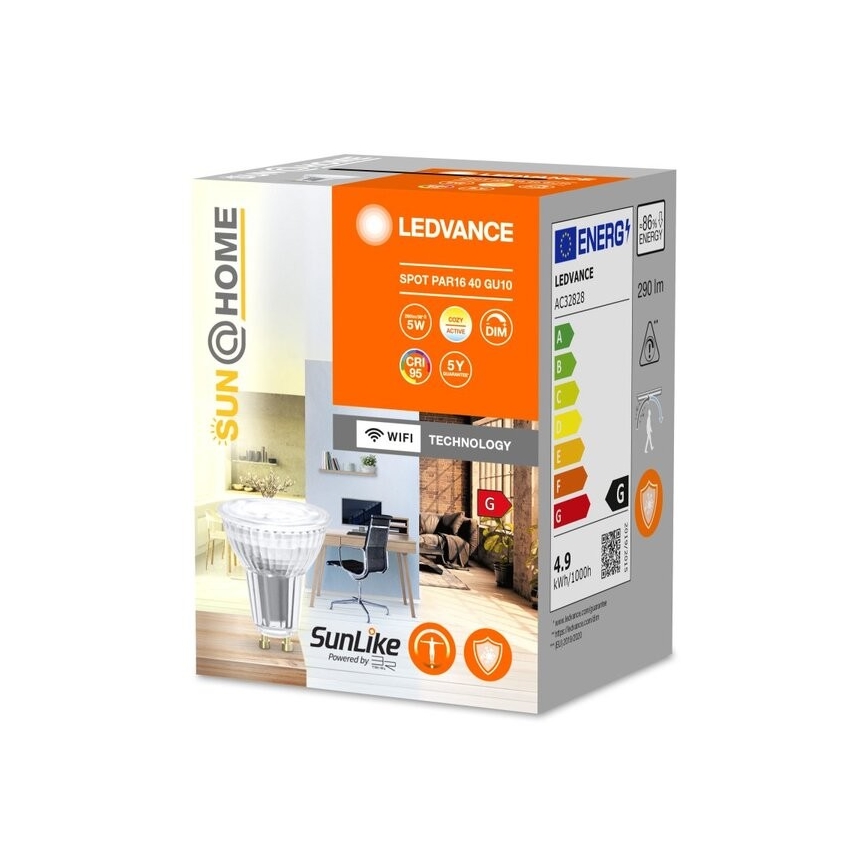 LED Zatemnitvena antibakterijska žarnica PAR16 GU10/4,9W/230V Wi-Fi - Ledvance