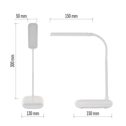 LED Zatemnitvena fleksibilna namizna svetilka LED/12W/230V 3000K/4000K/6500K bela