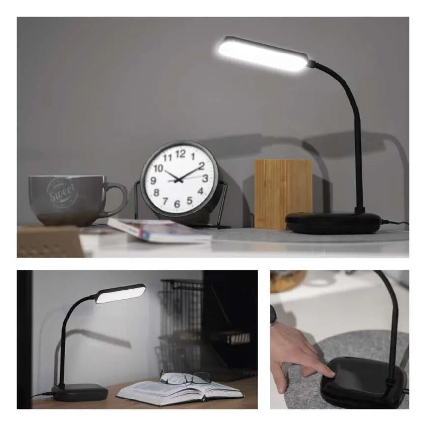 LED Zatemnitvena fleksibilna namizna svetilka LED/12W/230V 3000K/4000K/6500K črna
