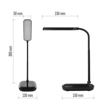 LED Zatemnitvena fleksibilna namizna svetilka LED/12W/230V 3000K/4000K/6500K črna