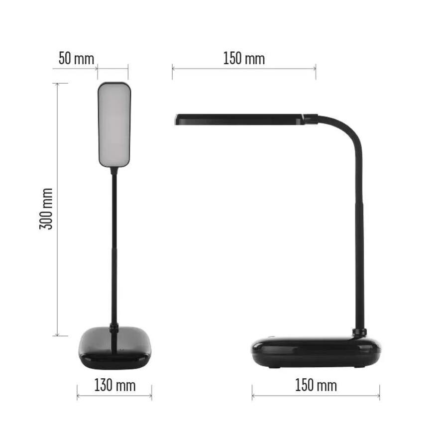 LED Zatemnitvena fleksibilna namizna svetilka LED/12W/230V 3000K/4000K/6500K črna