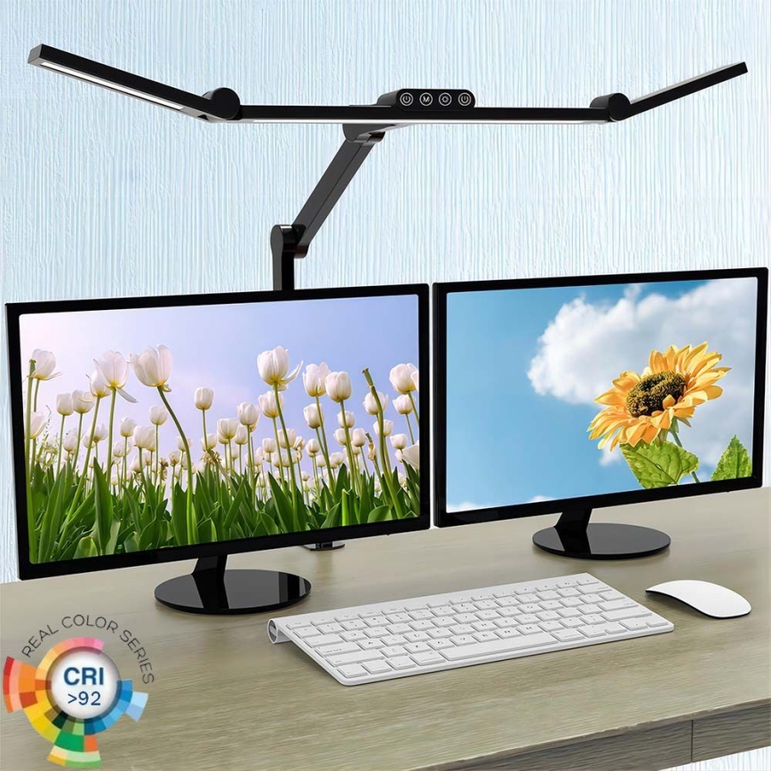 LED Zatemnitvena fleksibilna namizna svetilka na dotik LED/24W/230V 3000-6500K CRI 92 črna