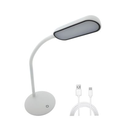 LED Zatemnitvena fleksibilna namizna svetilka na dotik LED/6W/5V USB 1200 mAh bela