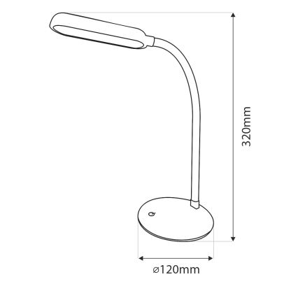 LED Zatemnitvena fleksibilna namizna svetilka na dotik LED/6W/5V USB 1200 mAh bela