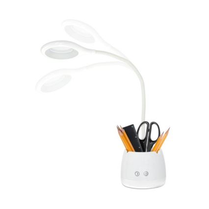 LED Zatemnitvena fleksibilna polnilna namizna svetilka LUSIA LED/5W/5V 3000/4000K 1200 mAh bela