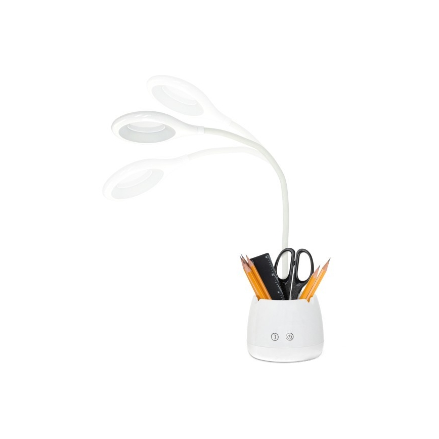LED Zatemnitvena fleksibilna polnilna namizna svetilka LUSIA LED/5W/5V 3000/4000K 1200 mAh bela