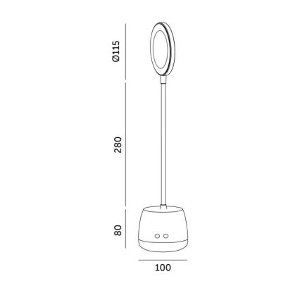 LED Zatemnitvena fleksibilna polnilna namizna svetilka LUSIA LED/5W/5V 3000/4000K 1200 mAh bela