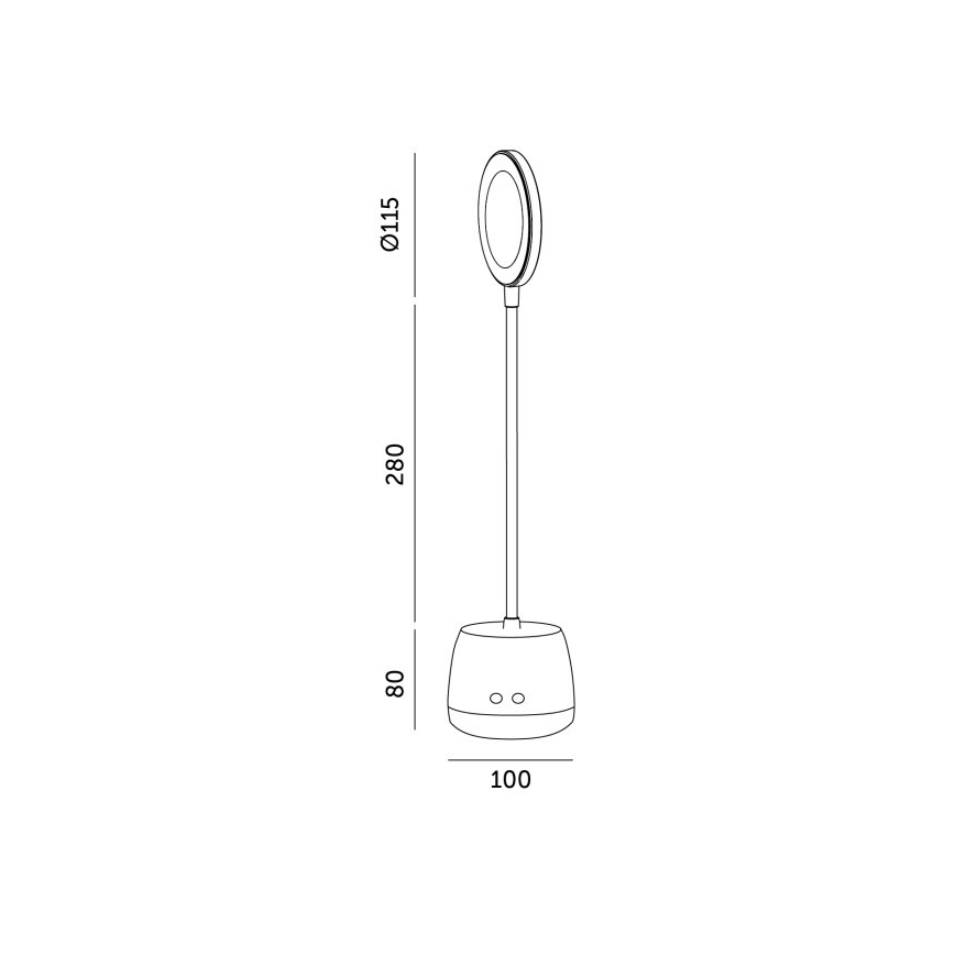 LED Zatemnitvena fleksibilna polnilna namizna svetilka LUSIA LED/5W/5V 3000/4000K 1200 mAh bela