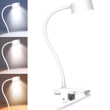 LED Zatemnitvena fleksibilna polnilna namizna svetilka s sponko LED/2W/1800 mAh 3000/4000/6500K bela