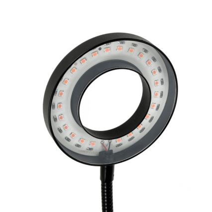 LED Zatemnitvena fleksibilna namizna svetilka s sponko za gojenje rastlin VITARO 2xLED/4W/230V črna