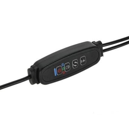 LED Zatemnitvena fleksibilna namizna svetilka s sponko za gojenje rastlin VITARO 2xLED/4W/230V črna