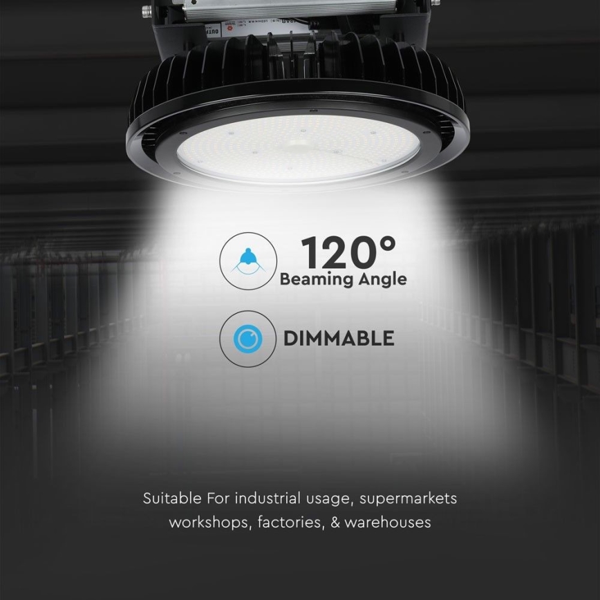 LED Zatemnitvena industrijska svetilka High Bay LED/500W/230V 4000K IP65 črna