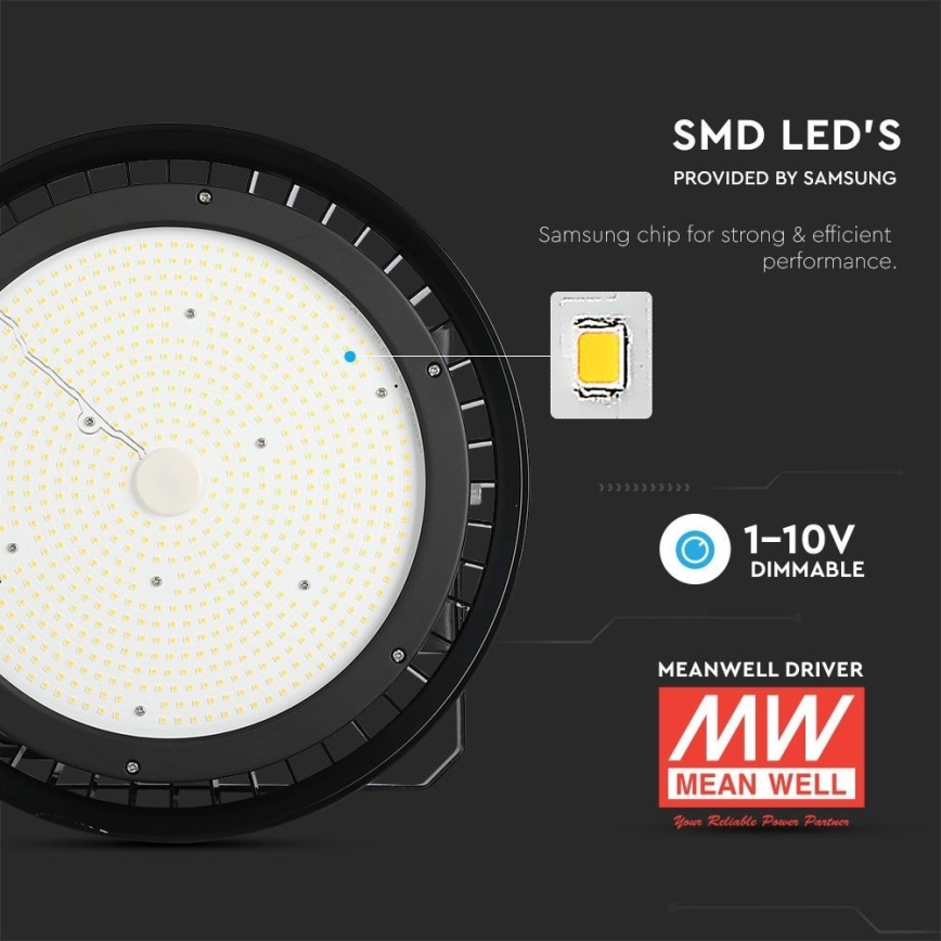 LED Zatemnitvena industrijska svetilka High Bay LED/500W/230V 4000K IP65 črna