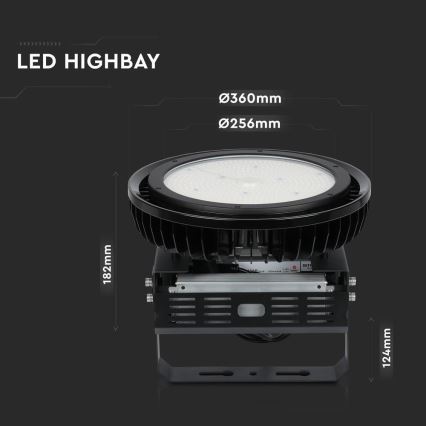 LED Zatemnitvena industrijska svetilka High Bay LED/500W/230V 4000K IP65 črna