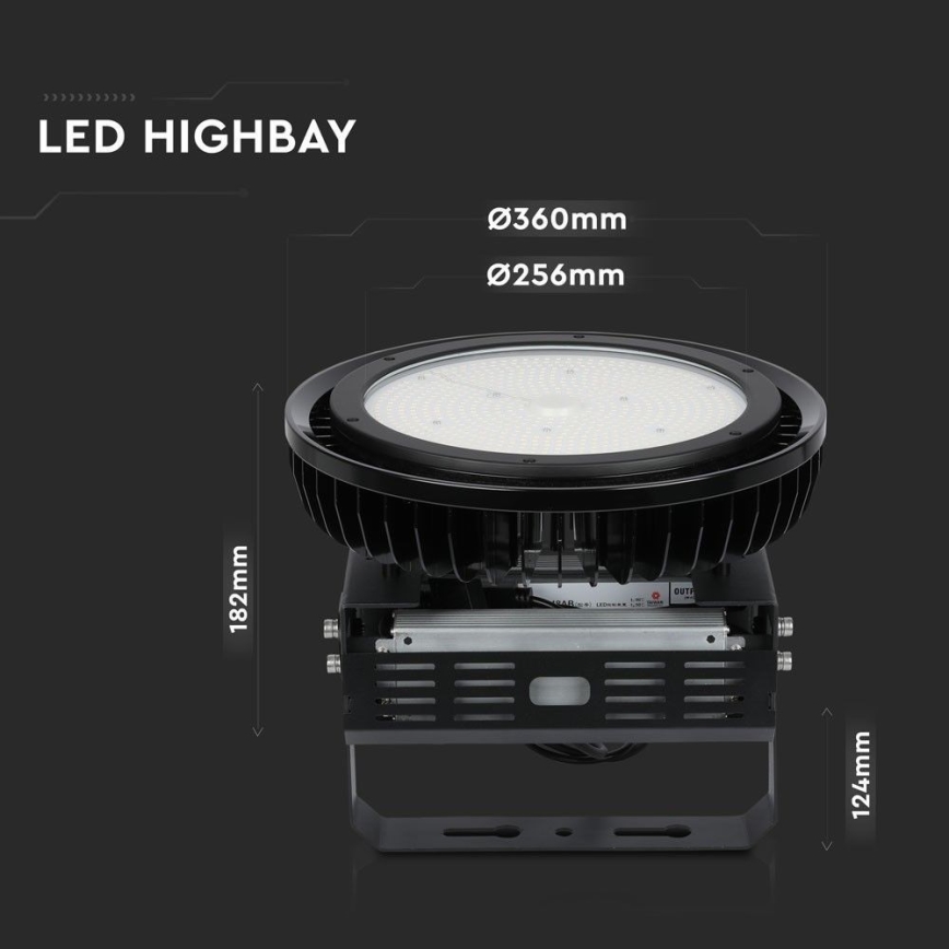LED Zatemnitvena industrijska svetilka High Bay LED/500W/230V 4000K IP65 črna