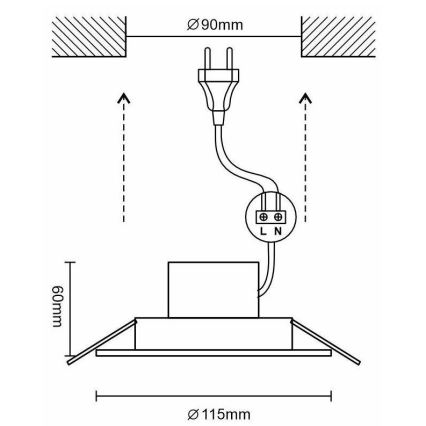 LED Zatemnitvena kopalniška svetilka LED/10W/230V 3000K-6500K Wi-Fi Tuya IP44