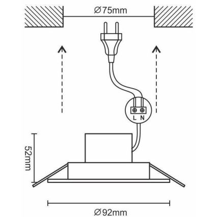 LED Zatemnitvena kopalniška svetilka LED/7W/230V 3000K-6500K Wi-Fi Tuya IP44