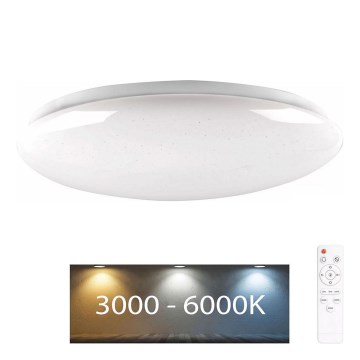 LED Zatemnitvena kopalniška svetilka PIRIUS LED/48W/230V pr. 38 cm 3000-6000K IP44 + Daljinski upravljalnik