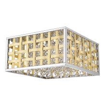 LED Zatemnitvena kristalna stropna svetilka COLUMBUS LED/20W/230V zlata/krom