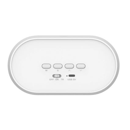 LED Zatemnitvena mala nočna svetilka z budilko BUNNY LED/1,2W/5V 3000K