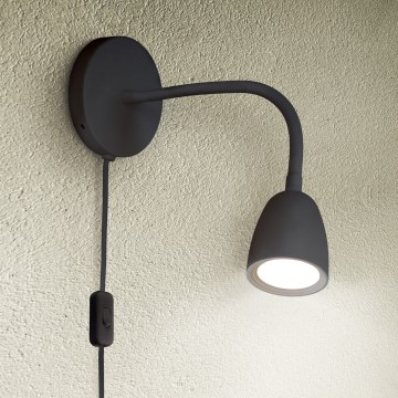 LED Zatemnitvena mala stenska svetilka LED/4W/230V črna