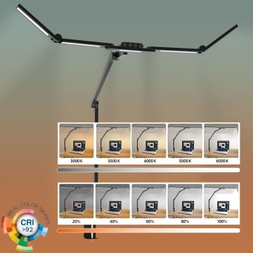LED Zatemnitvena na dotik fleksibilna namizna svetilka POINTIQ LED/24W/230V 3000-6500K CRI 92 črna