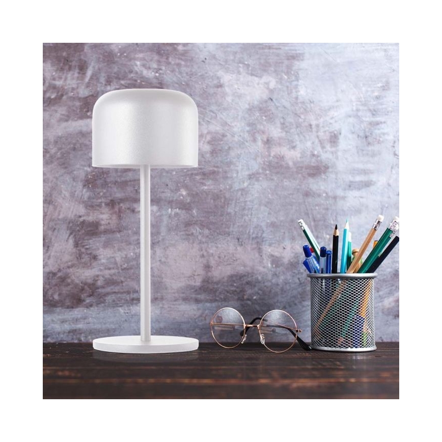 LED Zatemnitvena polnilna namizna svetilka na dotik LED/1,5W/5V 2700-5700K IP54 2200 mAh bela