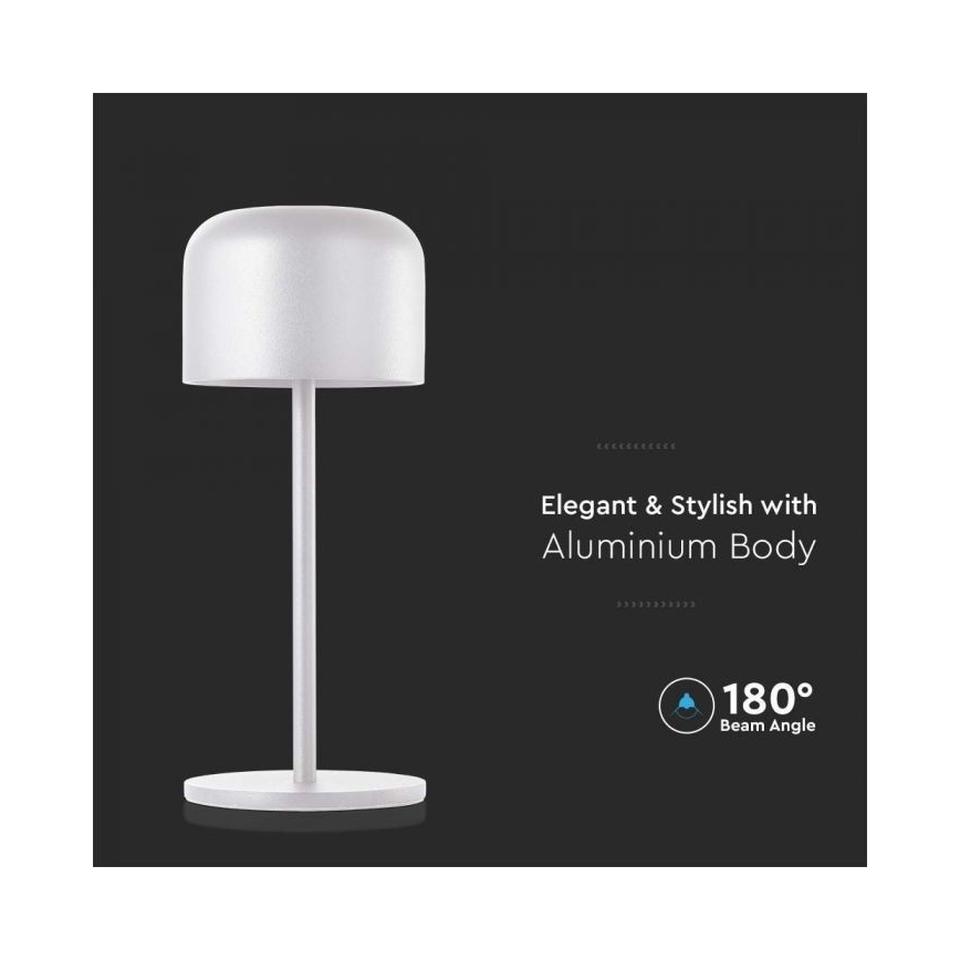 LED Zatemnitvena polnilna namizna svetilka na dotik LED/1,5W/5V 2700-5700K IP54 2200 mAh bela