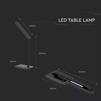 LED Zatemnitvena namizna svetilka LED/5W/230V z brezžičnim polnjenjem
